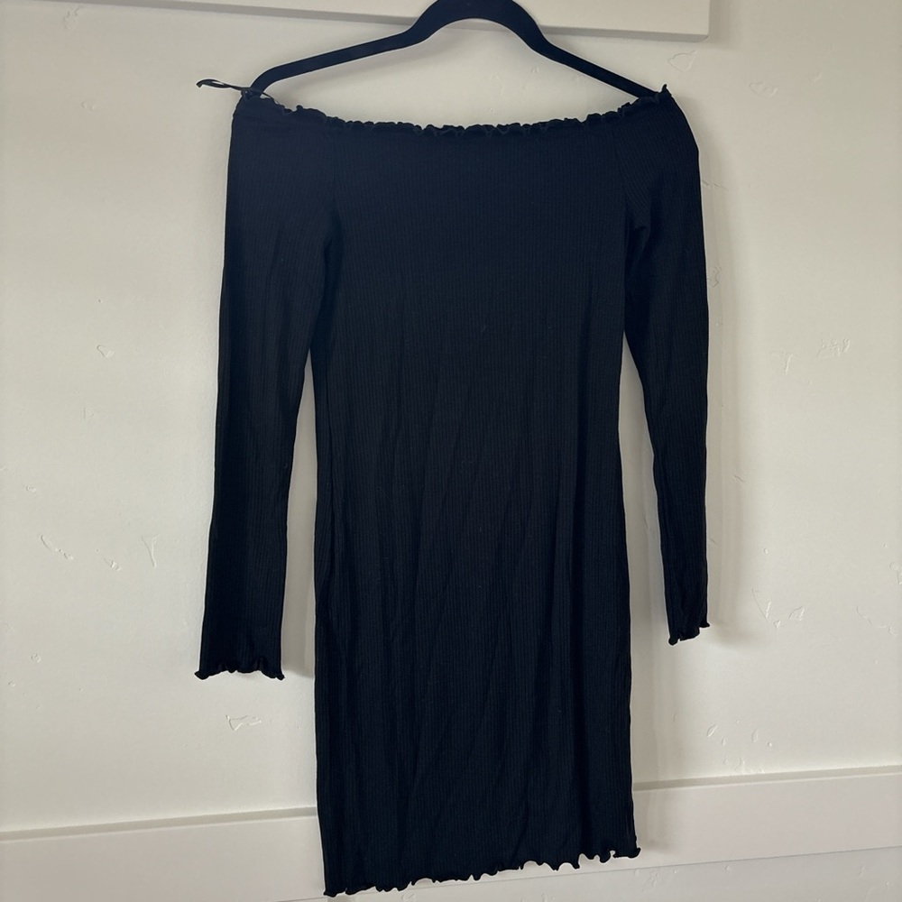 Off the shoulder black dress
